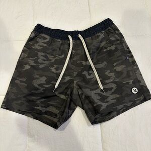 Vuori Black and Gray Athletic Shorts with Elastic Waistband
